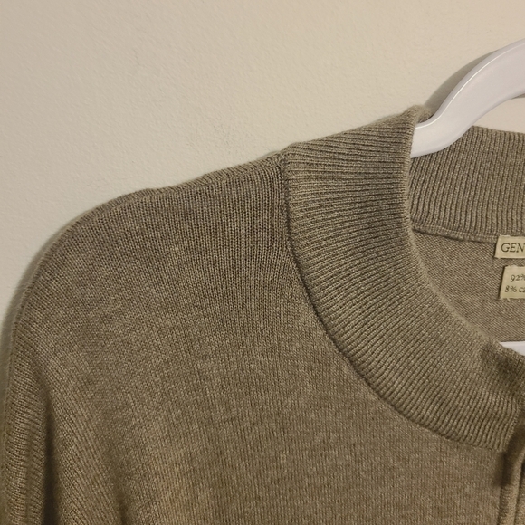 GenTeal | Men's Brown Quarter Zip Cashmere Blend Sweater (Size XXL) - Picture 7 of 11